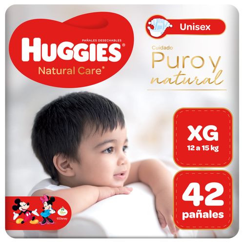 Pañales para Bebé HUGGIES Puro y Natural Talla XG Paquete 42un