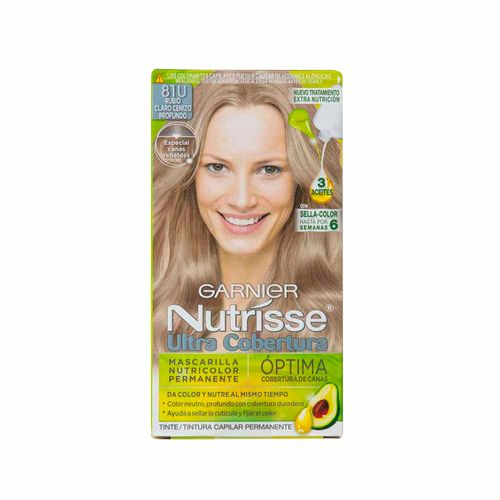 Tinte para Cabello GARNIER Nutrisse 81 Rubio Claro Cenizo Profundo Caja 1un