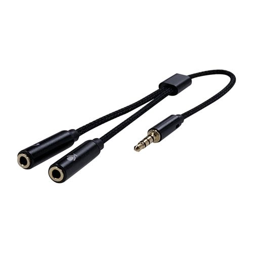 Cable Izuum 3.5mm, macho a 2 hembras para audífono y micrófono, 25 cm