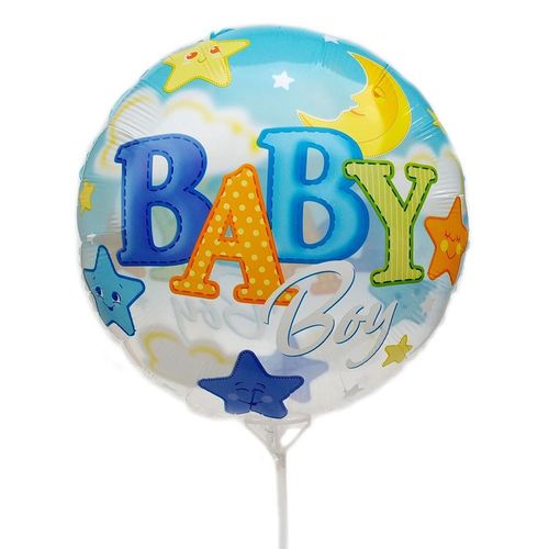 Globo Nacimiento "Baby Boy" Traslúcido - Extra Grande + Paliglobo