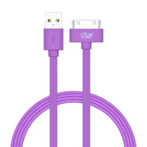 CABLE APPLE DE 30 PIN SYNC A USB MORADO