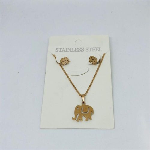 COLLAR DE ELEFANTE + ARETES - ACERO INOXIDABLE