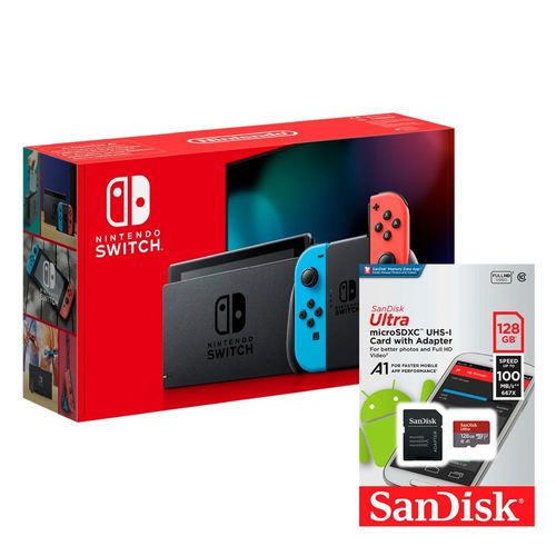 Consola Nintendo Switch Neon 2019 + Memoria Micro Sd 128Gb