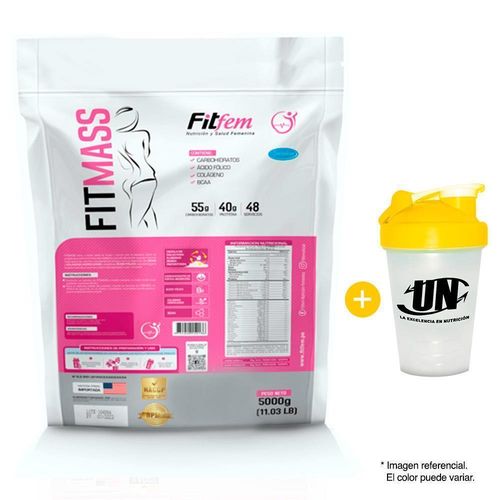 Proteína Fitfem Fit Mass 5kg Vainilla + Shaker