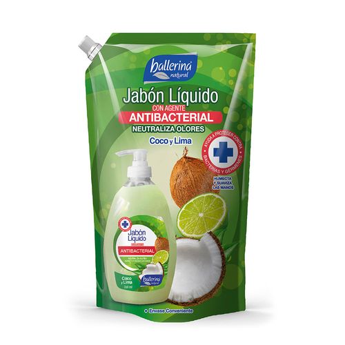 Jabón líquido antibacterial Coco y Lima 900ml