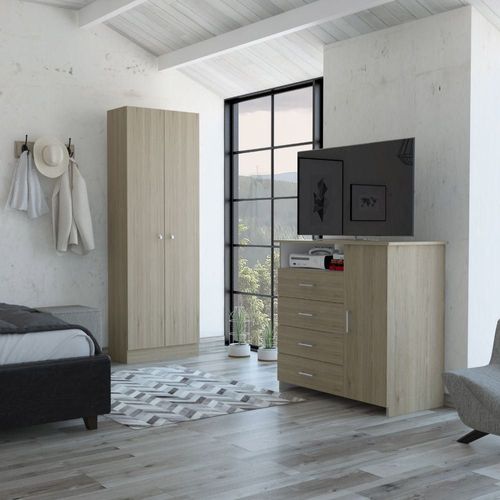Combo Dreams 1 Ropero + Comoda - Rovere / Blanco