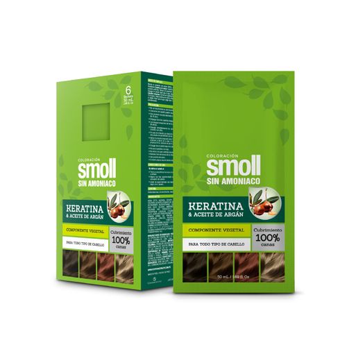 Smoll Coloración Sin Amon 300 Castaño Oscuro Sachet 50ml Caja 6und