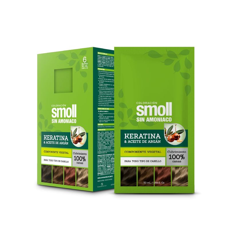 Smoll-Coloracion-Sin-Amon-300-Castaño-Oscuro-Sachet-50ml-Caja-6und