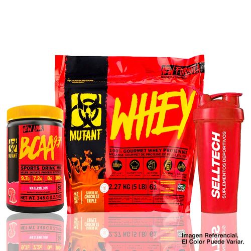 Pack Mutant Whey 5 lb Chocolate + Mutant Bcaa 30Serv + Shaker