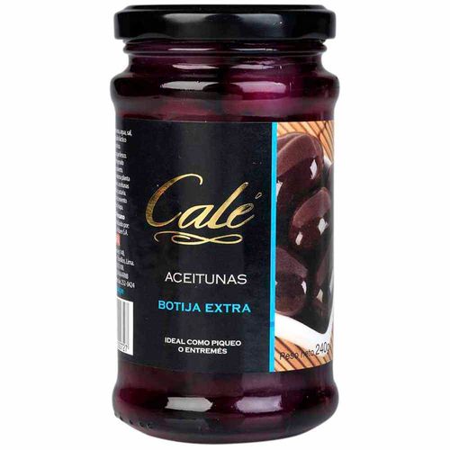 Aceitunas negras en Conserva CALÉ De botija extra entera Frasco 240g