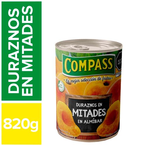 Duraznos en Mitades COMPASS Lata 820g