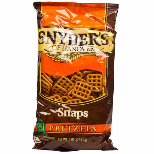 Piqueo SNYDER'S PRETZELS Snaps bajo en grasa Bolsa 255Gr