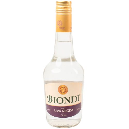 Pisco BIONDI Puro Negra Mollar Botella 500ml