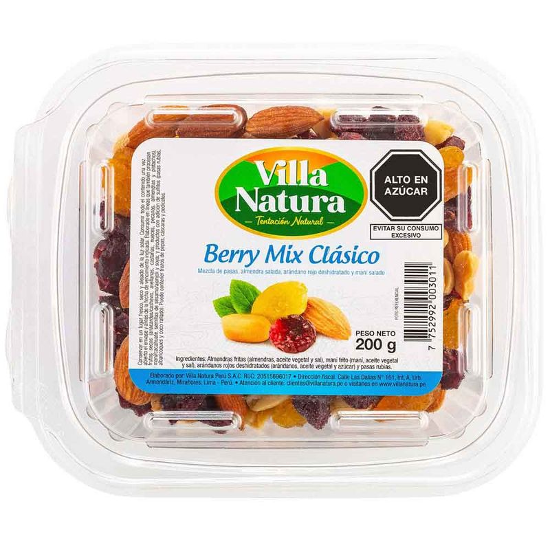 Piqueos VILLA NATURA Mix Clásico con Berry Pote 200g