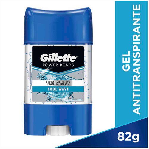 Desodorante en Barra para Hombre GILLETTE Power Beads Cool Wave Frasco 82g