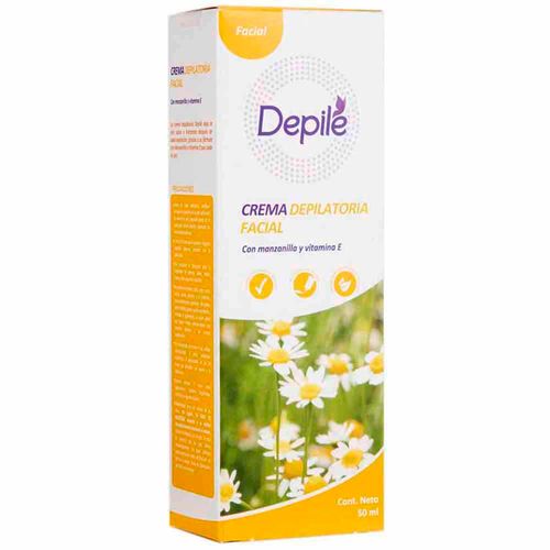 Crema Depilatoria Facial DEPILÉ Manzanilla y Vitamina Frasco 50ml