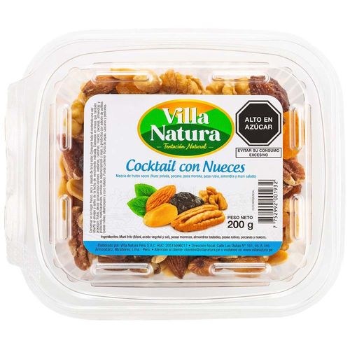 Piqueos VILLA NATURA Cocktail con Nueces Pote 200g