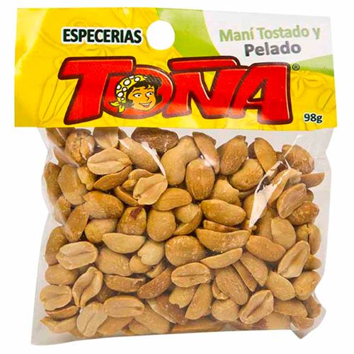 Maní Tostado y Pelado TOÑA Bolsa 98g