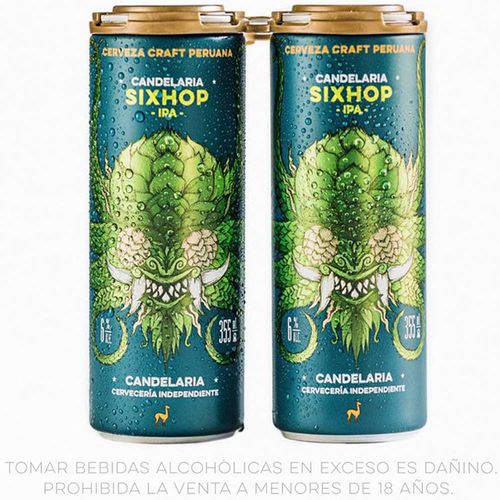 Cerveza CANDELARIA Sixhop Lata 355ml Paquete 4un