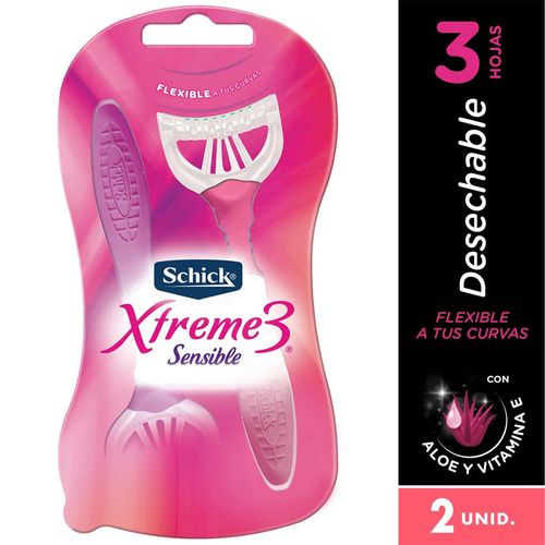 Máquina de Afeitar SCHICK Xtreme3 para Mujer Paquete 2un