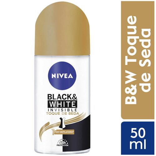 Desodorante en Roll On para Mujer NIVEA Black&White Toque de Seda Frasco 50ml