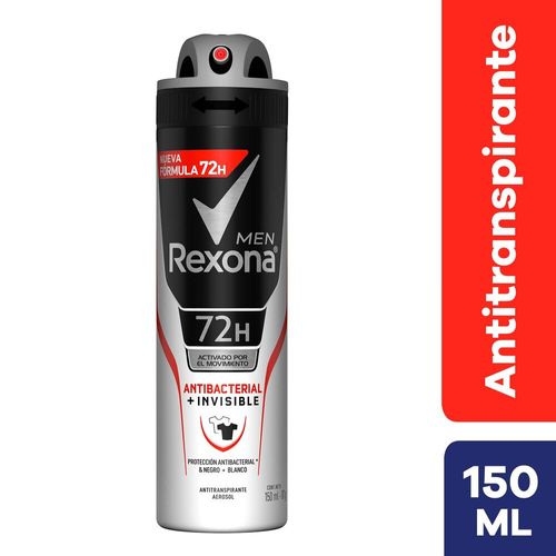 Desodorante en Aerosol para Hombre REXONA Antibacterial Frasco 150ml