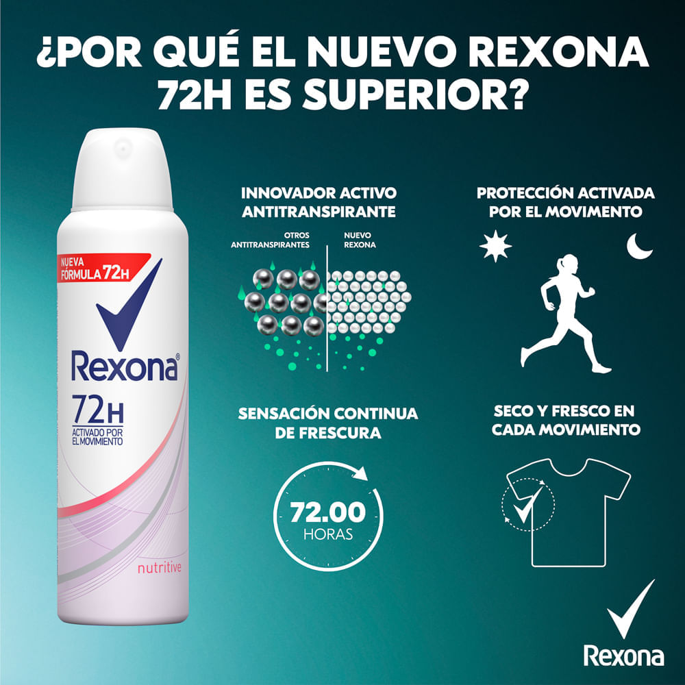 Rexona Mujer Antitranspirante Aerosol Nutritive