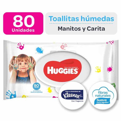 Toallitas Húmedas HUGGIES Manitos y Carita Paquete 80un