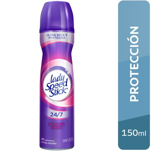 Desodorante en Aerosol para Mujer LADY SPEED Powder Fresh Frasco 150ml