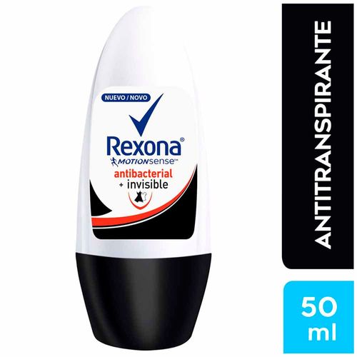 Desodorante en Roll On para Mujer REXONA Antibacterial Invisible Frasco 50ml