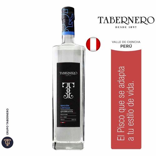 Pisco TABERNERO Edición Limitada Quebranta Botella 700ml