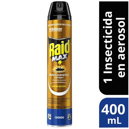 Insecticida en Aerosol RAID Max Cucarachas  Frasco 400ml