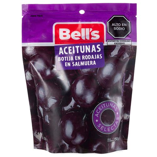 Aceitunas en Conserva BELL'S Botija en rodajas Bolsa 250Gr