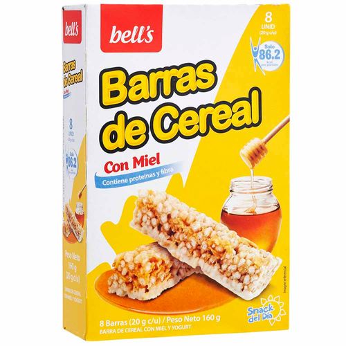 Cereal en Barra BELL'S Miel y Yogurt Caja 8un