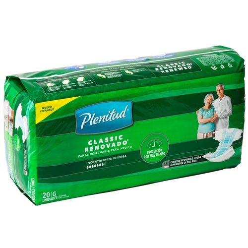 Pañal para Adulto PLENITUD Classic Talla G Paquete 20un