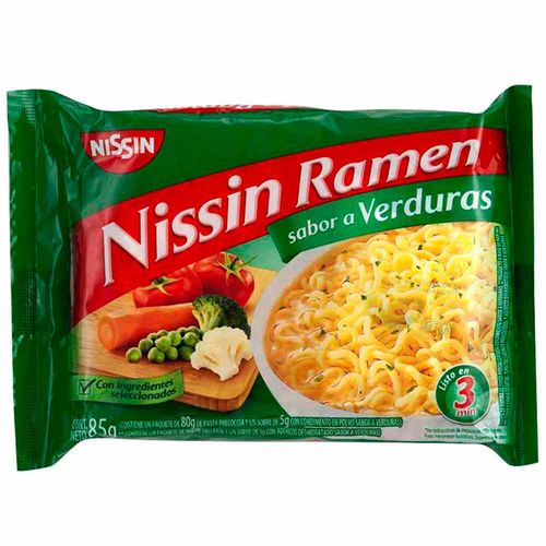 Sopa Ramen NISSIN Sabor Verdura Bolsa 85g