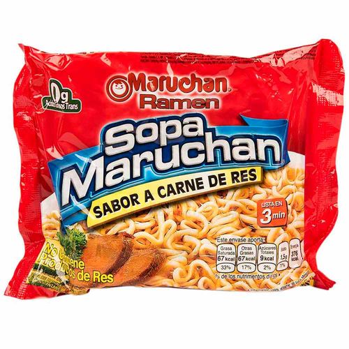 Sopa instantánea MARUCHAN Carne Paquete 3Oz