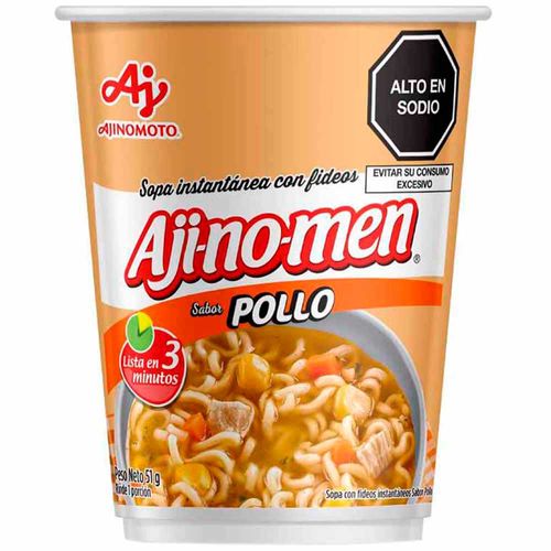 Sopa Instantánea AJINOMEN Sabor a Pollo Vaso 51g