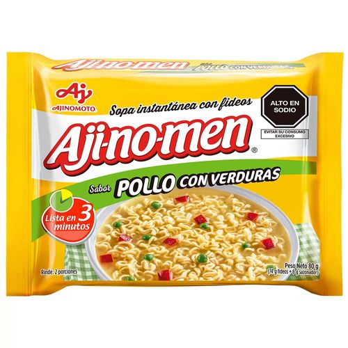 Sopa instantánea AJINOMEN Pollo y Verduras Bolsa 80g