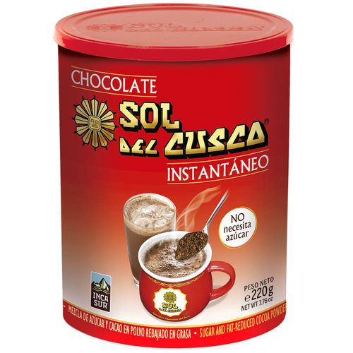 Chocolate Instantáneo SOL DEL CUSCO Tradicional Frasco 220g