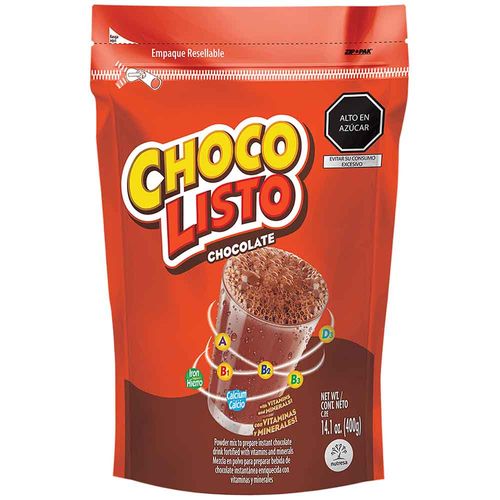 Fortificante en polvo CHOCOLISTO Chocolate Bolsa 400Gr