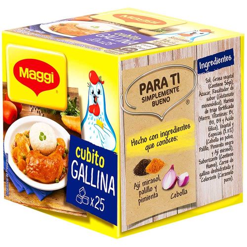 Caldo MAGGI Cubito Sabor Gallina 100g Paquete 25un