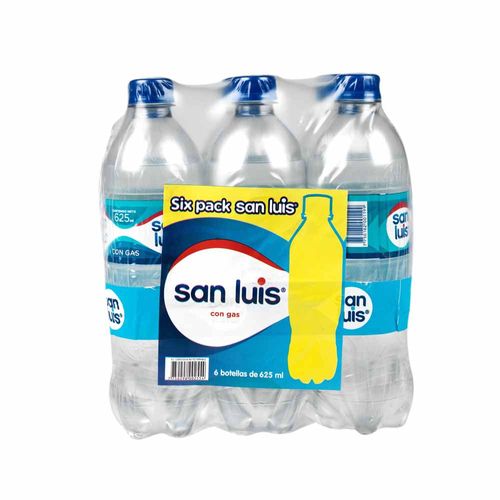 Agua Mineral SAN LUIS Con Gas Botella 625ml Paquete 6un