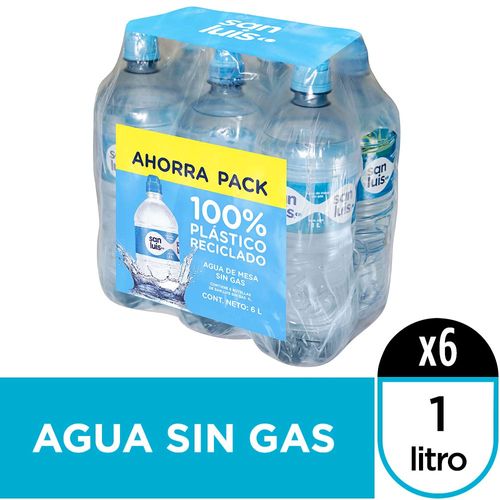 Agua Mineral SAN LUIS sin Gas Botella 1L Paquete 6un