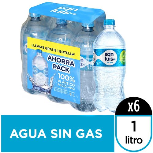 Agua SAN LUIS Sin Gas Botella 1L Paquete 6un