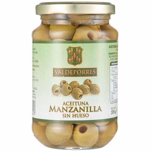 Aceitunas en Conserva VALDEPORRES Verdes sin Hueso Frasco 370g