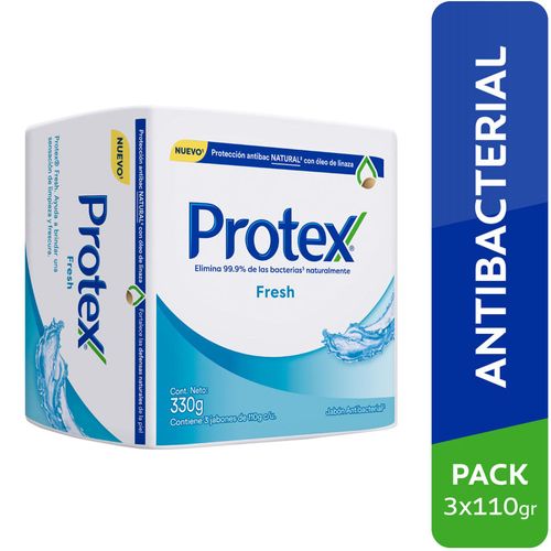 Jabón Antibacterial PROTEX Avena Barra 110g Paquete 3un