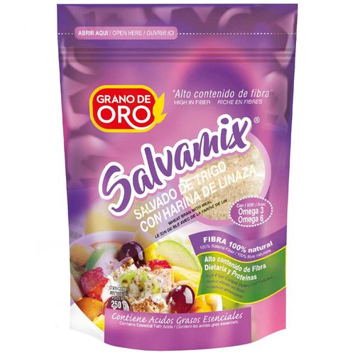 Salvado de Trigo con Harina de Linaza GRANO DE ORO Doypack 250g