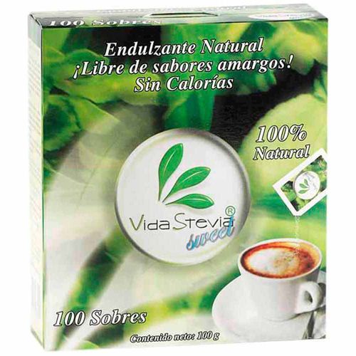 Endulzante Natural VIDA STEVIA en Polvo Caja 100 Sobres