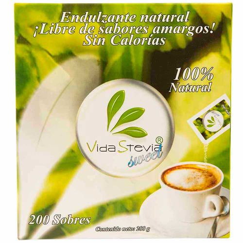 Endulzante Natural VIDA STEVIA en Polvo Caja 200 Sobres